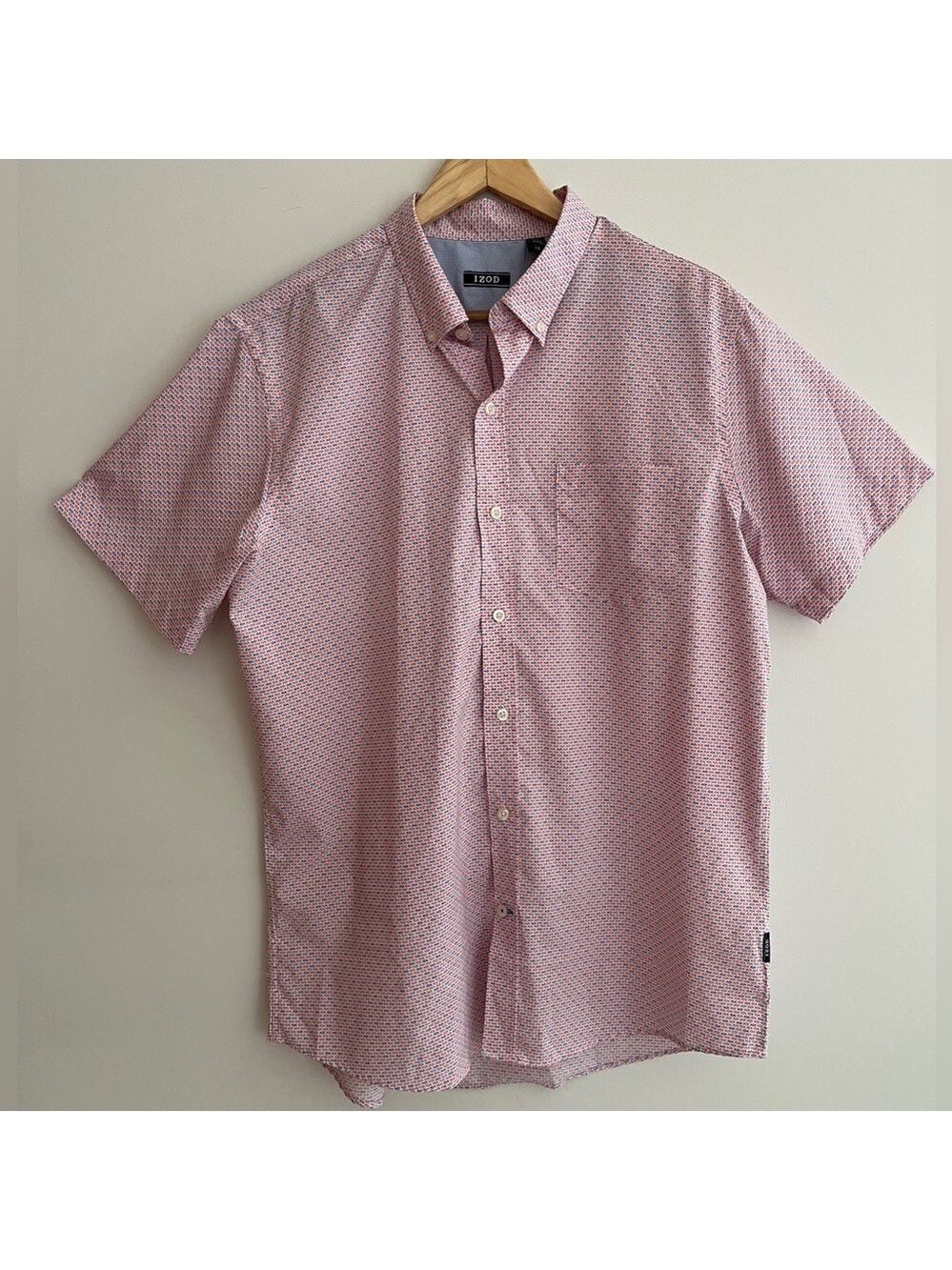IZOD Advantage Performance Rapture Rose Button Down Golf Shirt Active Wear